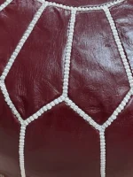 Moroccan ottoman pouf - Burgundy Radiance