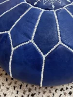 Moroccan ottoman pouf - Deep Blue