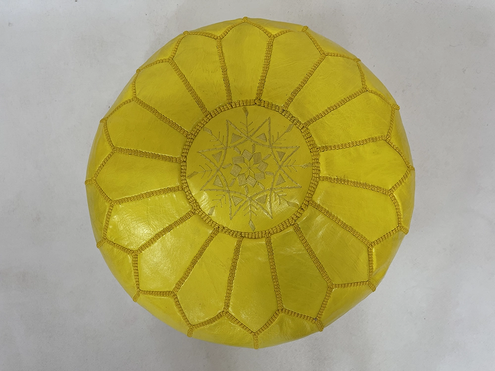 Moroccan ottoman pouf - Banana Glow