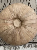 Moroccan ottoman pouf - Caramel Vanilla