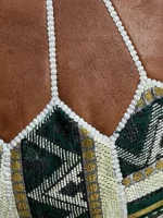 Moroccan ottoman pouf - Green Oasis