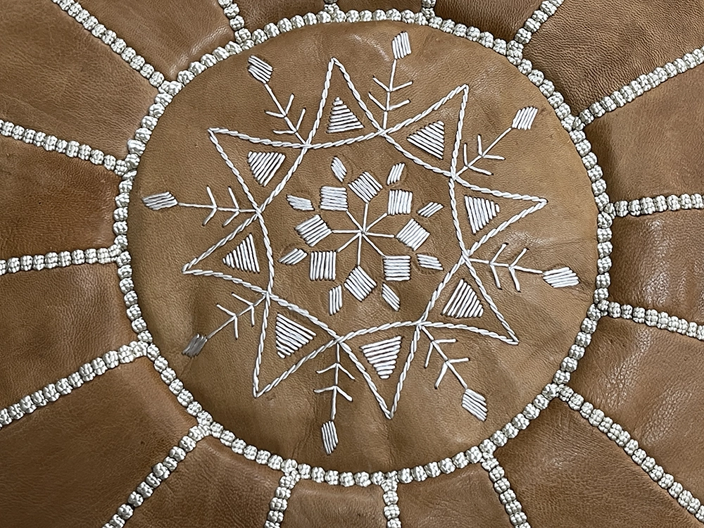 Moroccan ottoman pouf - Indigo Zenith