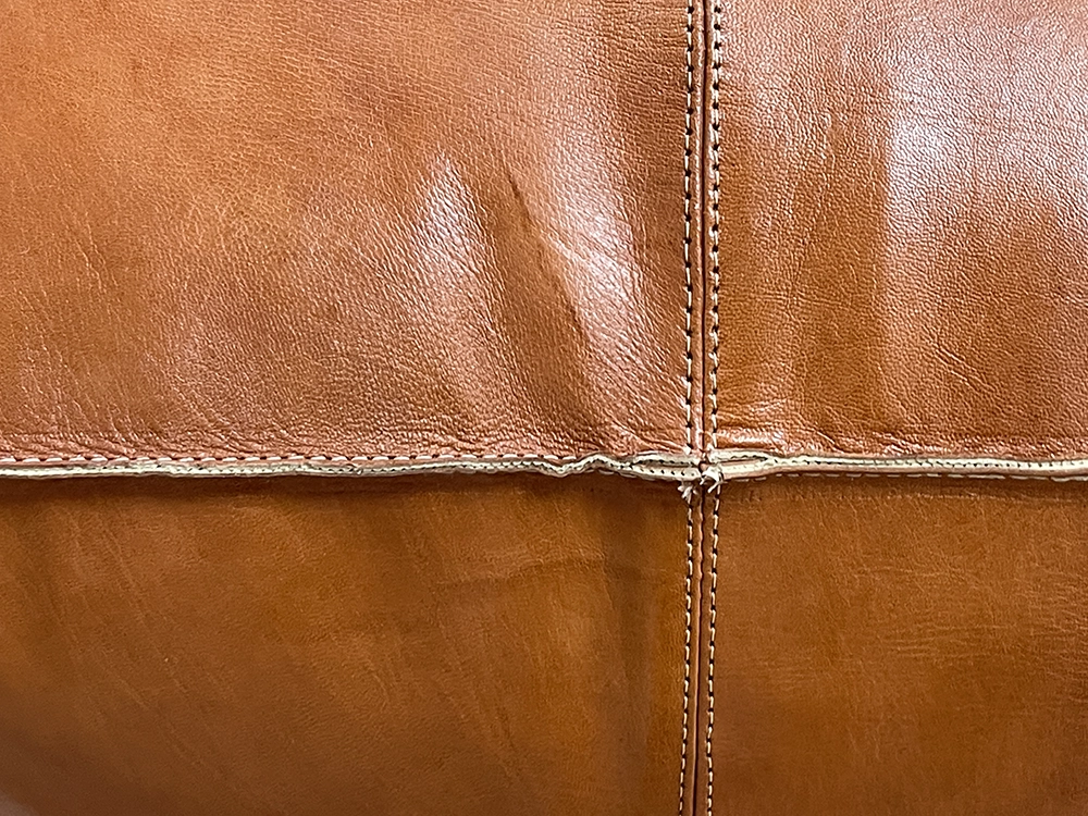 Moroccan ottoman pouf - Koutoubia Leather Ottoman