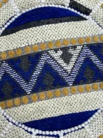 Moroccan ottoman pouf - Navy Nights