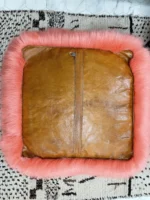 Moroccan ottoman pouf - Pale Pink