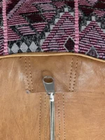 Moroccan ottoman pouf - Pomegranate Pizzazz