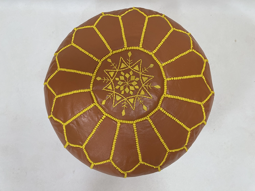 Moroccan ottoman pouf - Saffron Surprise