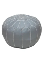 Moroccan ottoman pouf - Shadow Silver