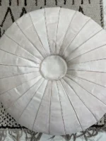 Moroccan ottoman pouf - Silvery Pearl
