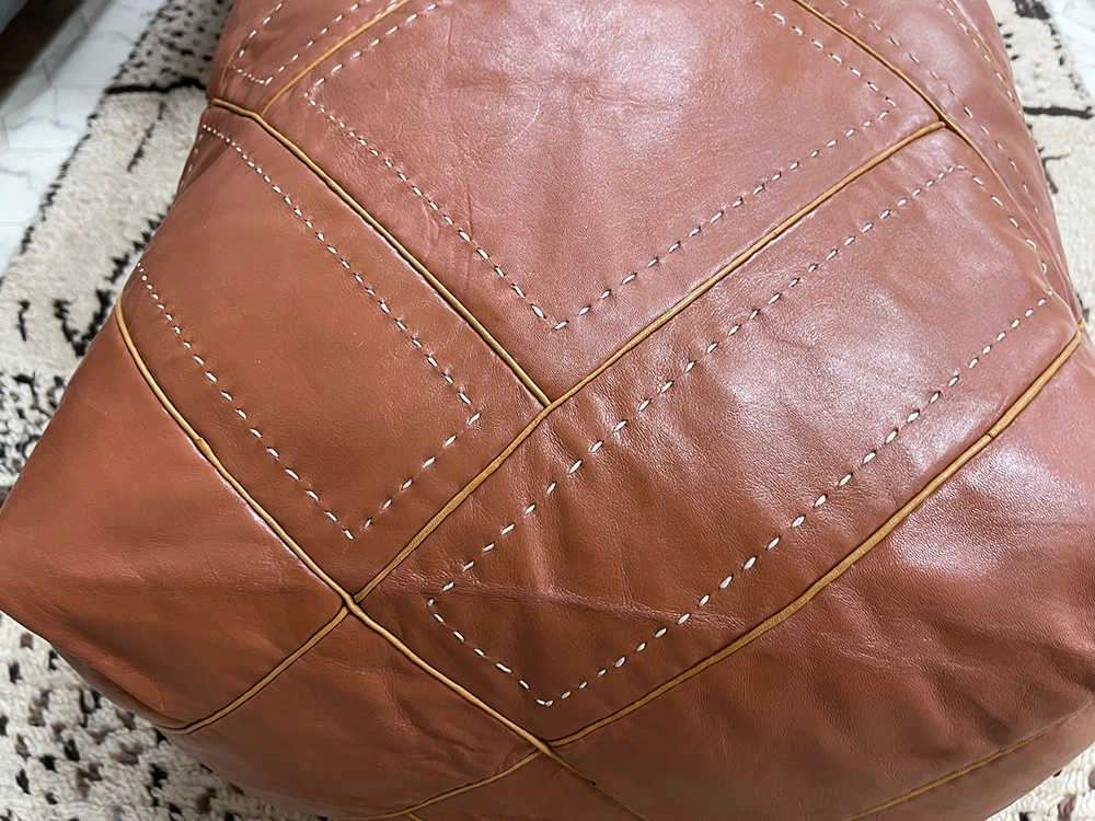 Moroccan ottoman pouf - Tannery Tuft