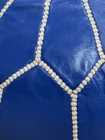 Moroccan ottoman pouf - Powder Blue Paradise