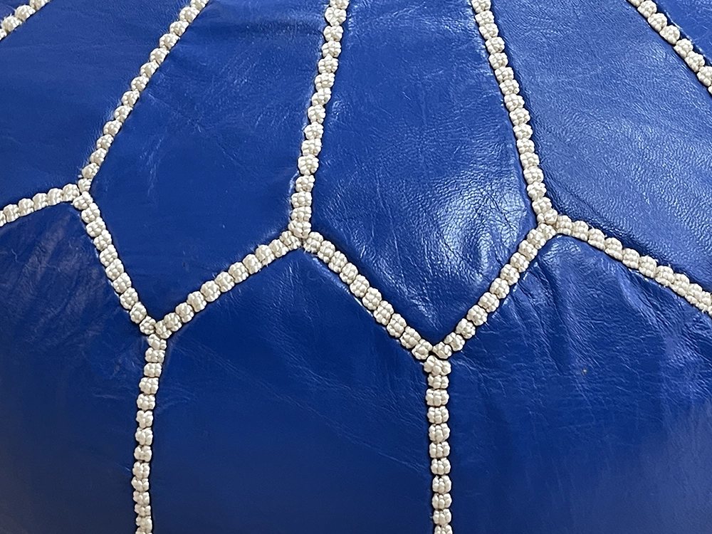 Moroccan ottoman pouf - Powder Blue Paradise