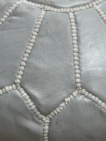 Moroccan ottoman pouf - Shadow Silver