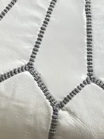 Moroccan ottoman pouf - Snowy Summit