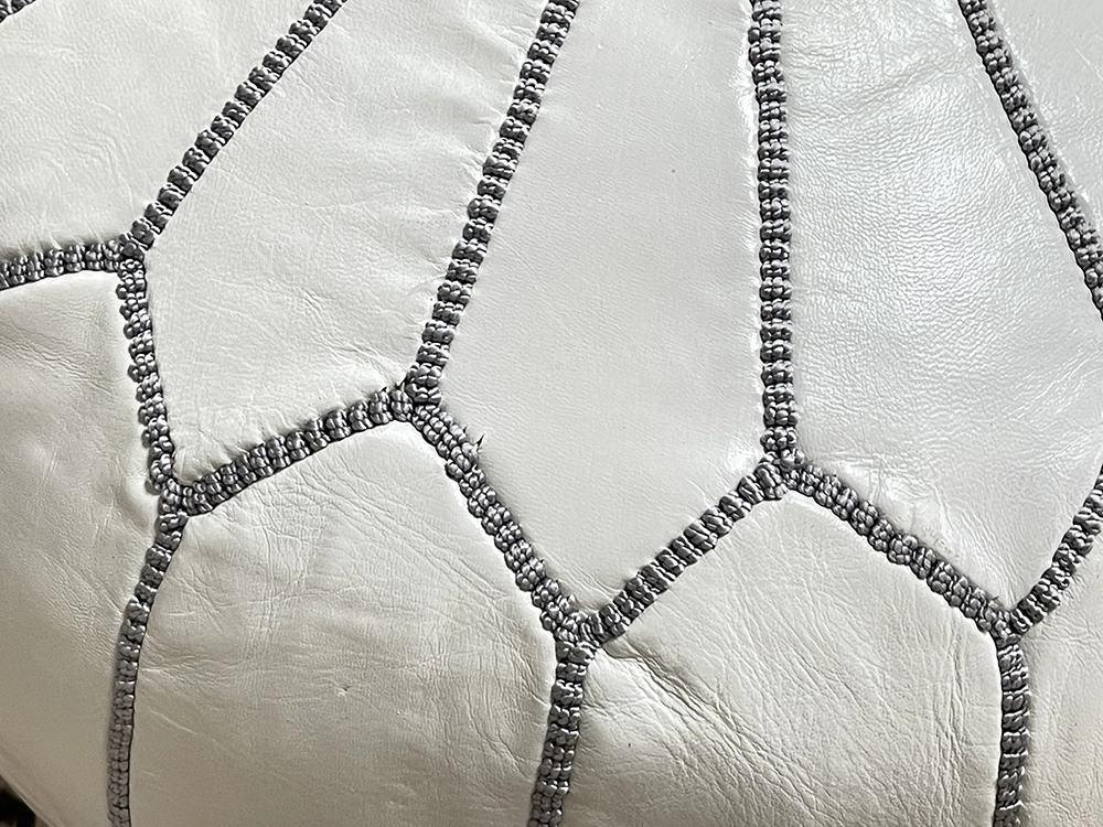 Moroccan ottoman pouf - Snowy Summit