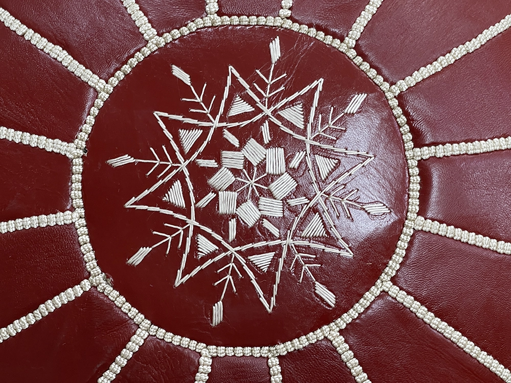 Moroccan ottoman pouf - Cinnamon Sensation