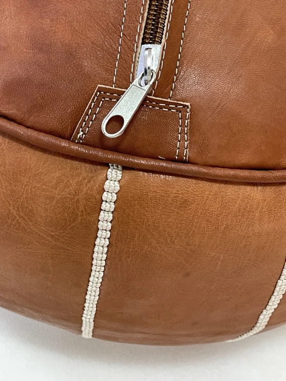 Moroccan ottoman pouf - Brown Berber