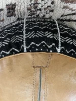 Moroccan ottoman pouf - Charcoal Premium