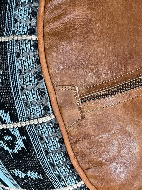 Moroccan ottoman pouf - Indigo Zenith