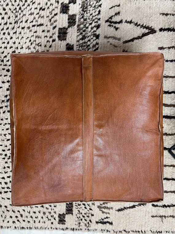 Moroccan ottoman pouf - Koutoubia Leather Ottoman