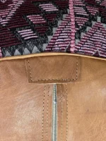 Moroccan ottoman pouf - Pomegranate Pizzazz