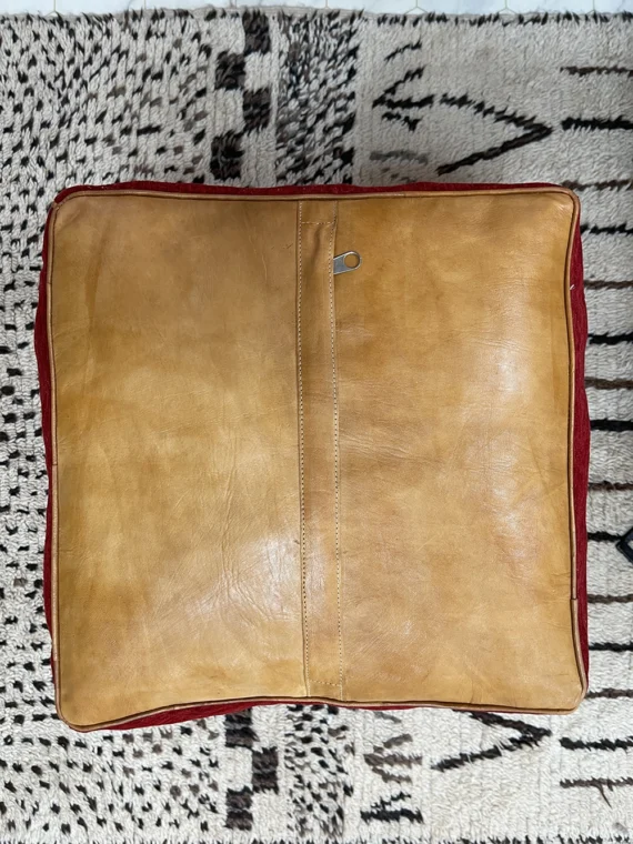 Moroccan ottoman pouf - Red Classic