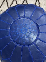 Moroccan ottoman pouf - Navy Horizon