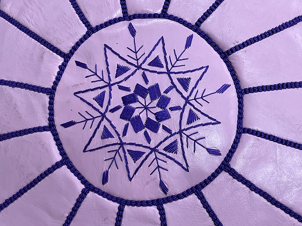 Moroccan ottoman pouf - Pink Glamour