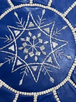 Moroccan ottoman pouf - Powder Blue Paradise