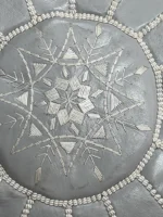 Moroccan ottoman pouf - Shadow Silver