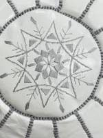 Moroccan ottoman pouf - Snowy Summit