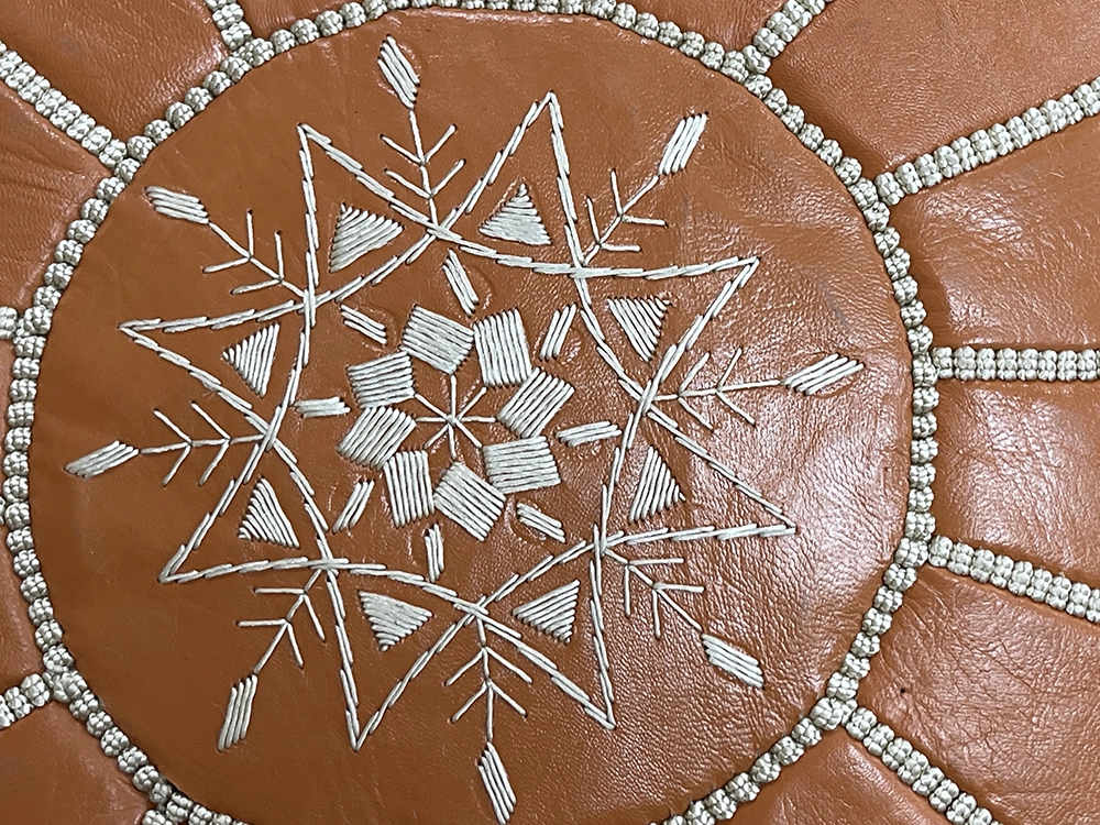 Moroccan ottoman pouf - Sun Baked