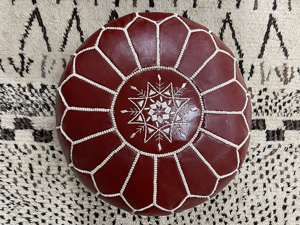 Moroccan ottoman pouf - Cinnamon Sensation