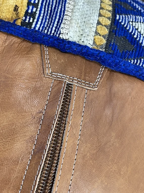 Moroccan ottoman pouf - Azure Oasis