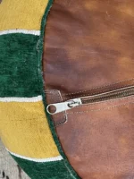 Moroccan ottoman pouf - Fern Forest