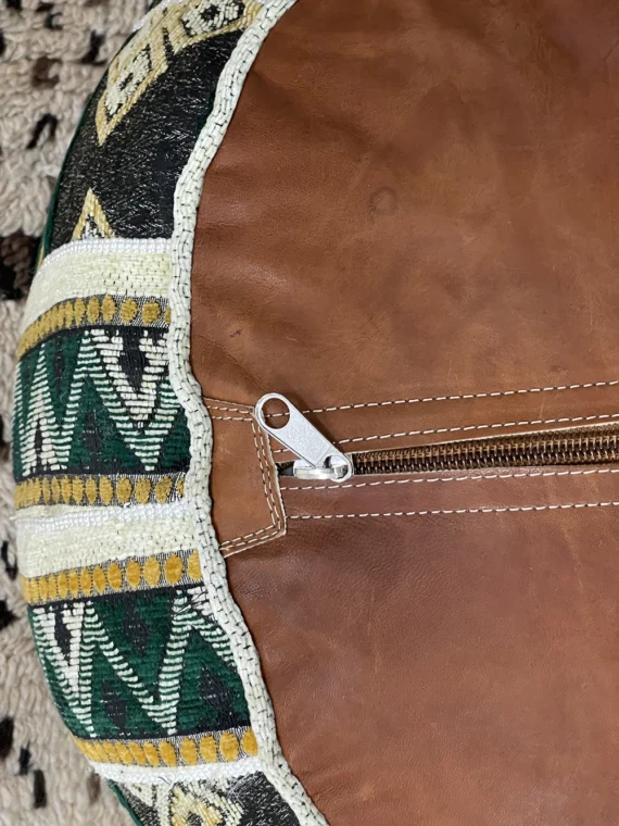 Moroccan ottoman pouf - Green Oasis