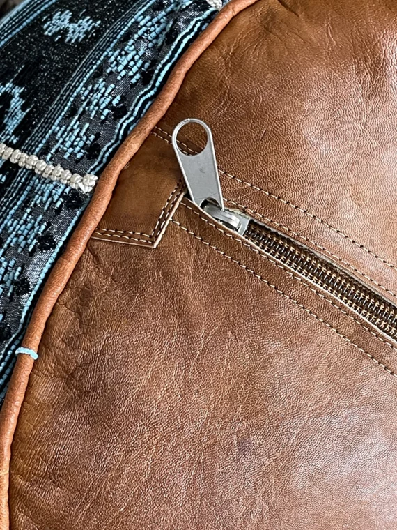 Moroccan ottoman pouf - Indigo Zenith