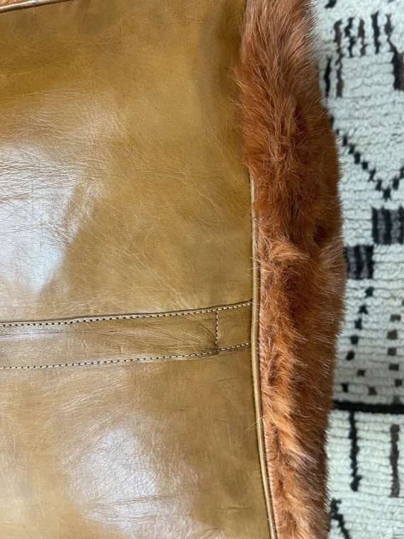 Moroccan ottoman pouf - Mocha Oasis