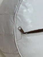 Moroccan ottoman pouf - Pearl Pewter