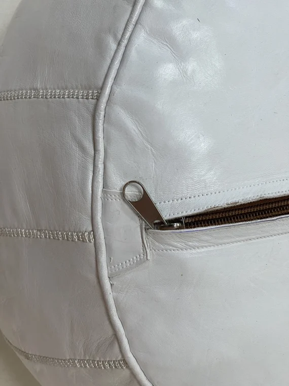 Moroccan ottoman pouf - Pearl Pewter