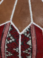 Moroccan ottoman pouf - Red Velvet Rapture