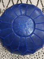 Moroccan ottoman pouf - Navy Horizon