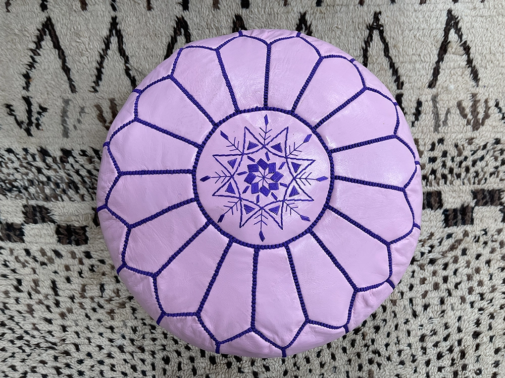 Moroccan ottoman pouf - Pink Glamour