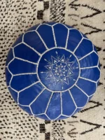Moroccan ottoman pouf - Powder Blue Paradise