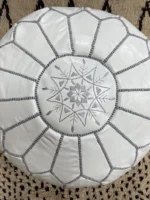Moroccan ottoman pouf - Snowy Summit