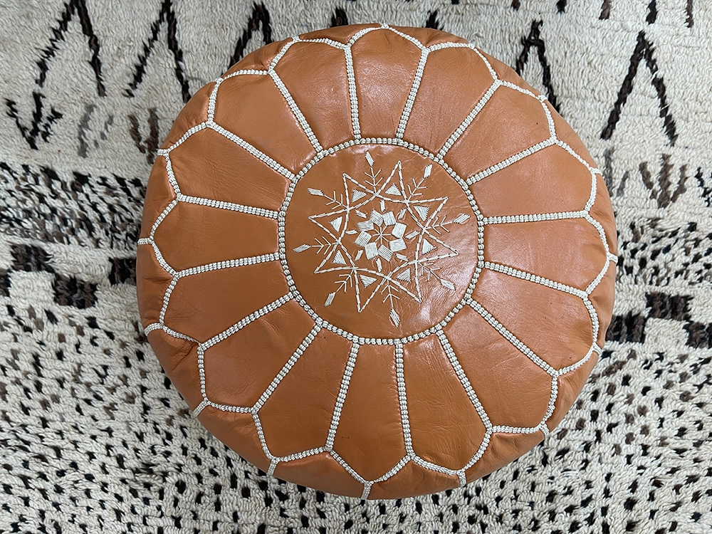 Moroccan ottoman pouf - Sun Baked