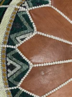 Moroccan ottoman pouf - Almond Cream