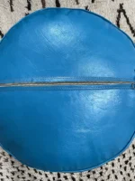 Moroccan ottoman pouf - Baby Blue