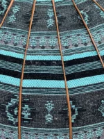 Moroccan ottoman pouf - Blue Lagoon