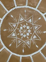 Moroccan ottoman pouf - Cookies and Cream